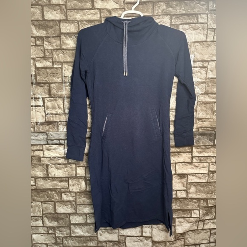 BETABRAND Long Sleeve Cowl Neck Hooded Fleece Lined Dress Size Medium